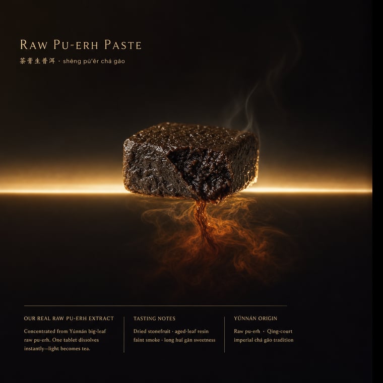 The design — Raw Pu-erh Paste