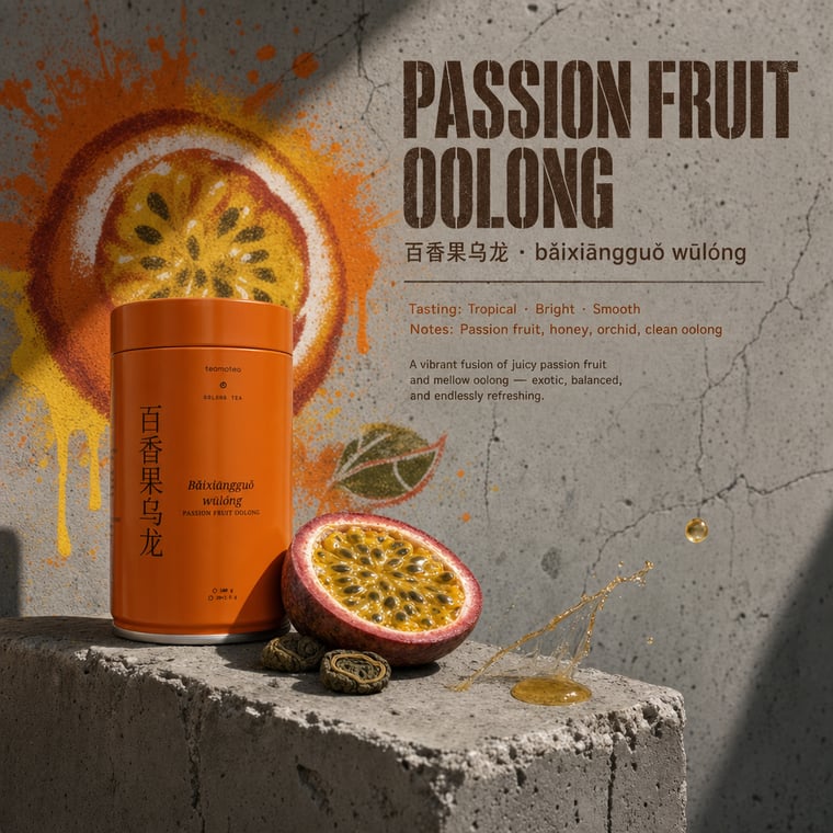 The design — Passion-Fruit Oolong