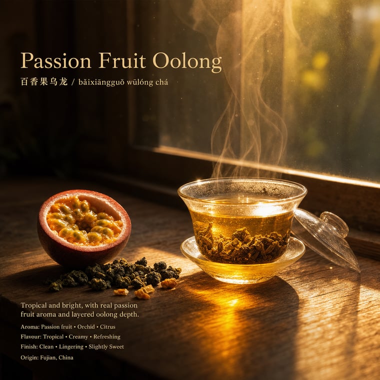 The design — Passion-Fruit Oolong