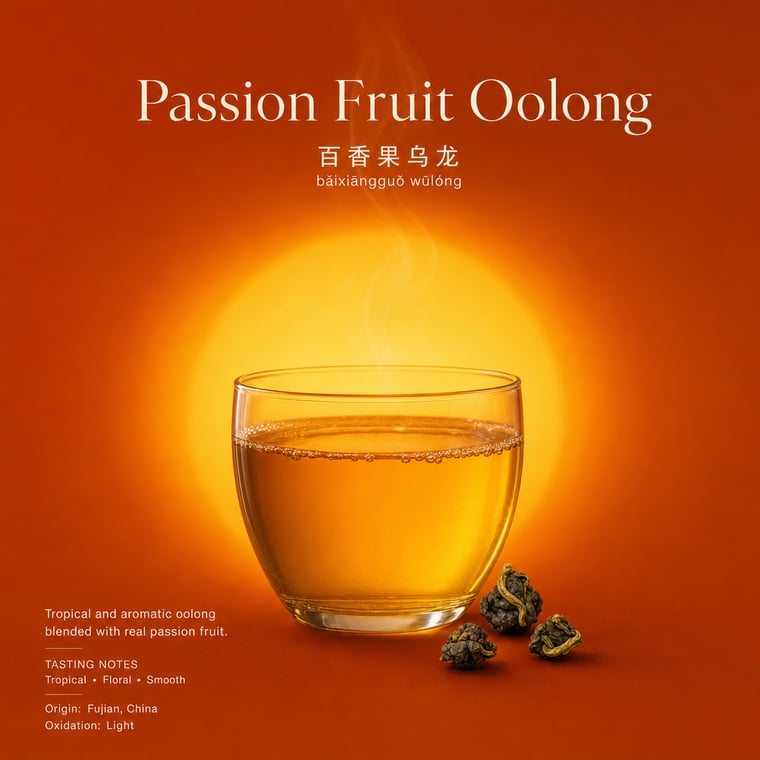 The design — Passion-Fruit Oolong
