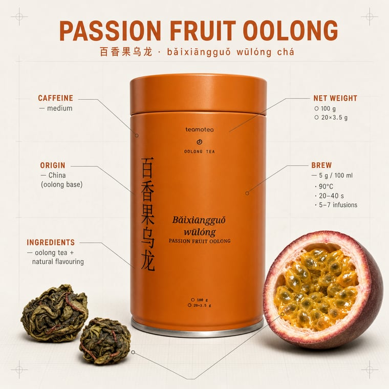 The design — Passion-Fruit Oolong