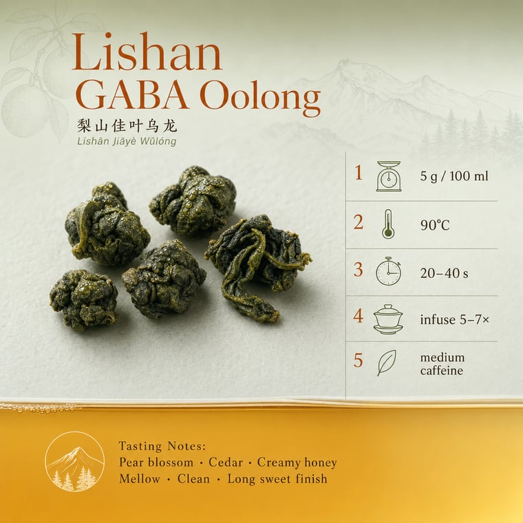 The design — Lishan GABA Oolong