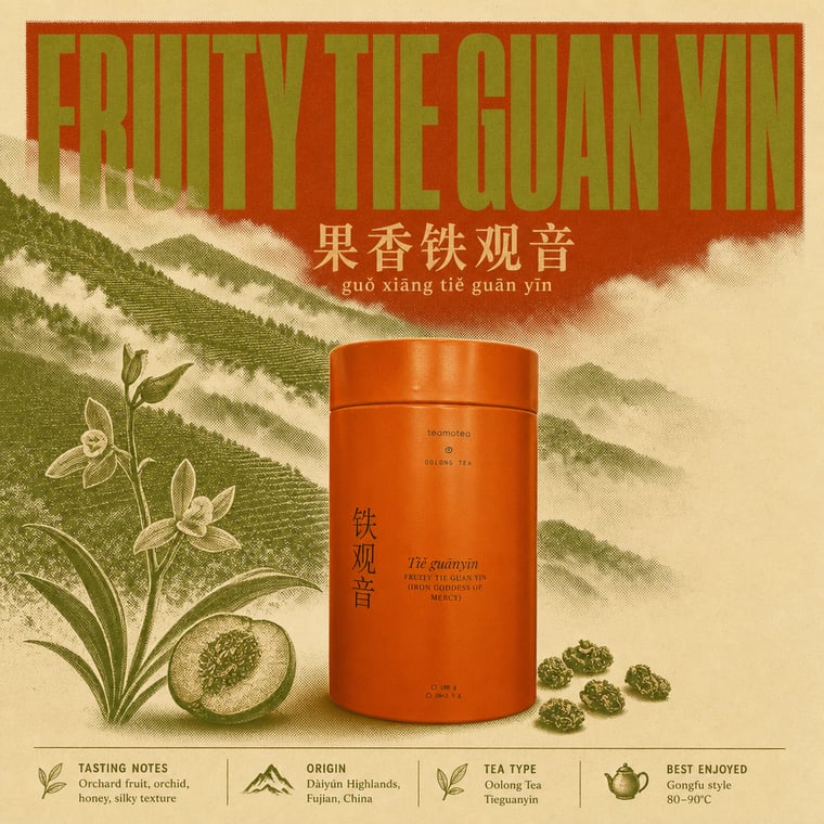 The design — Fruity Tie Guan Yin