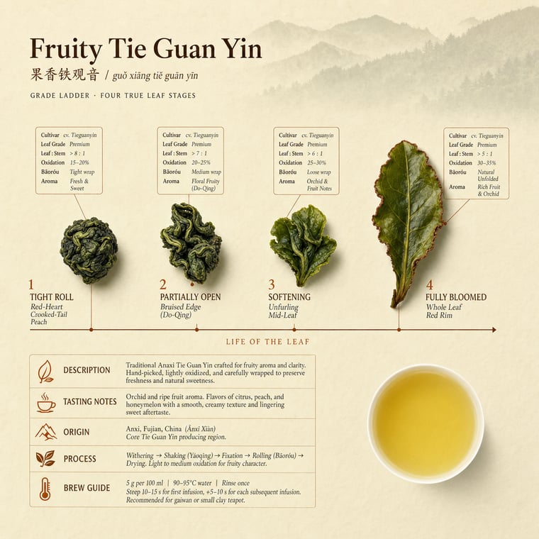 The design — Fruity Tie Guan Yin