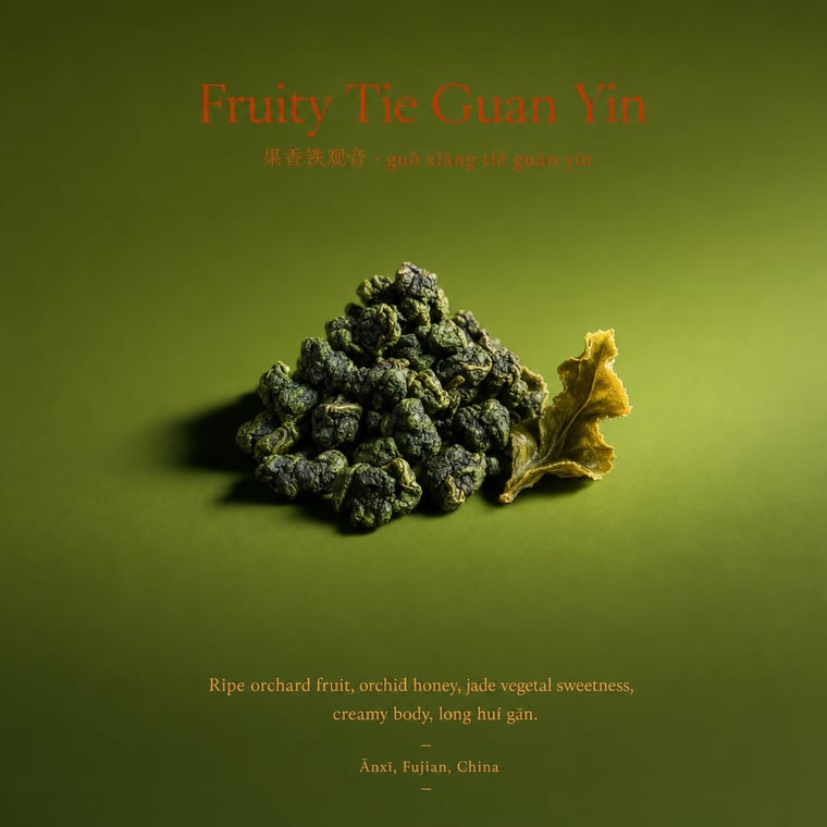 The design — Fruity Tie Guan Yin