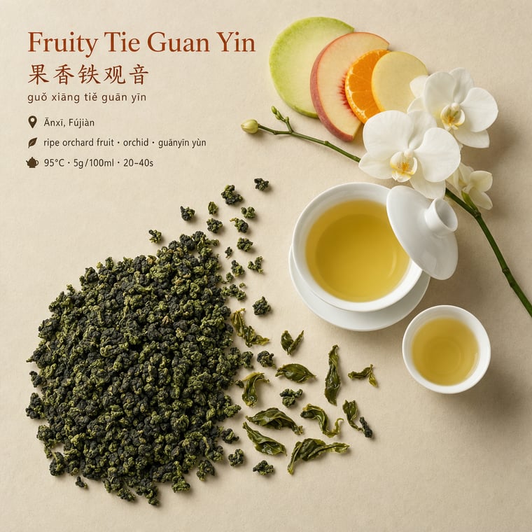 The design — Fruity Tie Guan Yin