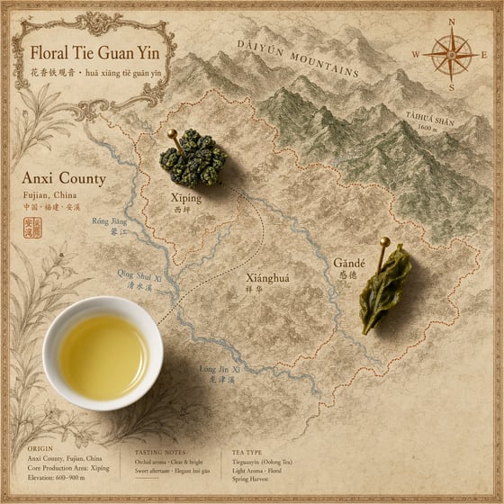 Floral Tie Guan Yin