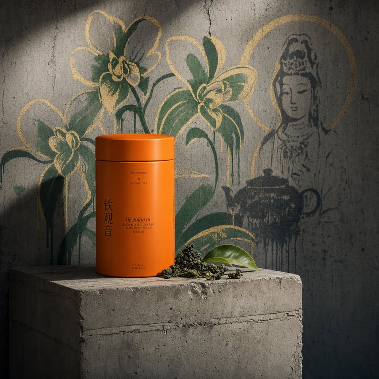 The design — Floral Tie Guan Yin