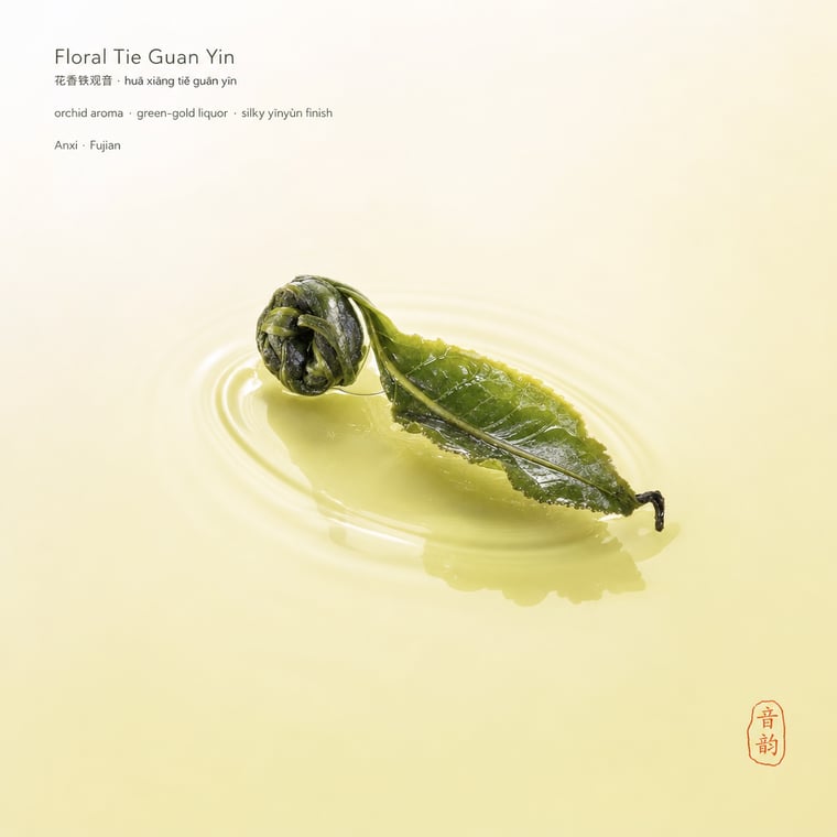 The design — Floral Tie Guan Yin