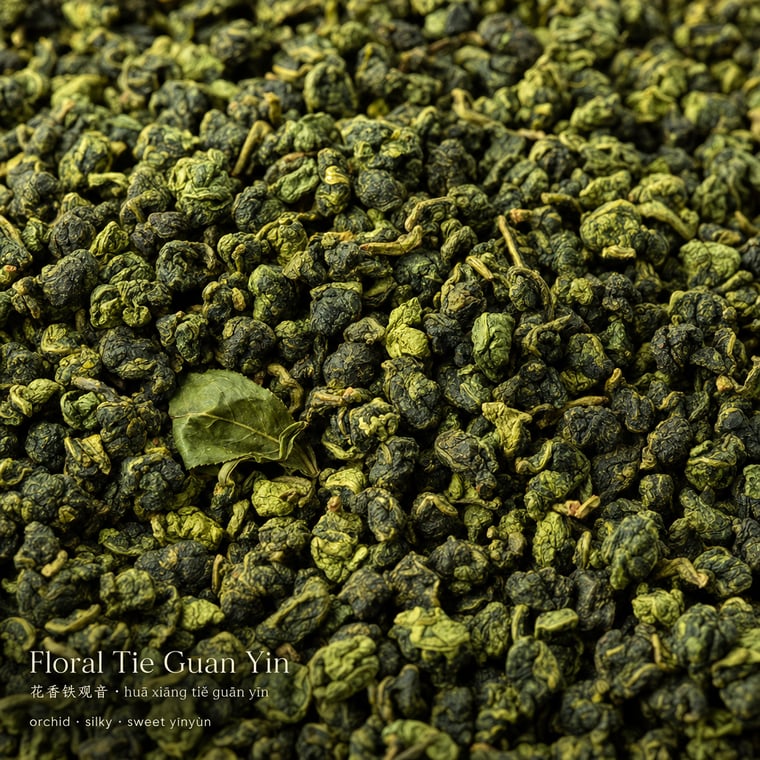 The design — Floral Tie Guan Yin