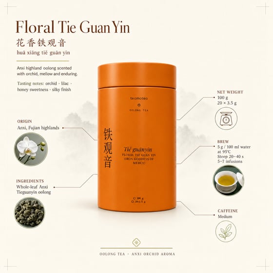 Floral Tie Guan Yin