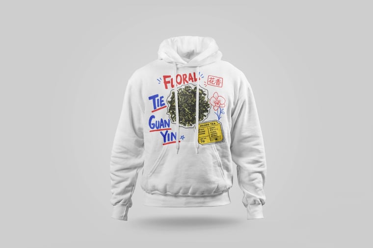 Hoodie — Floral Tie Guan Yin