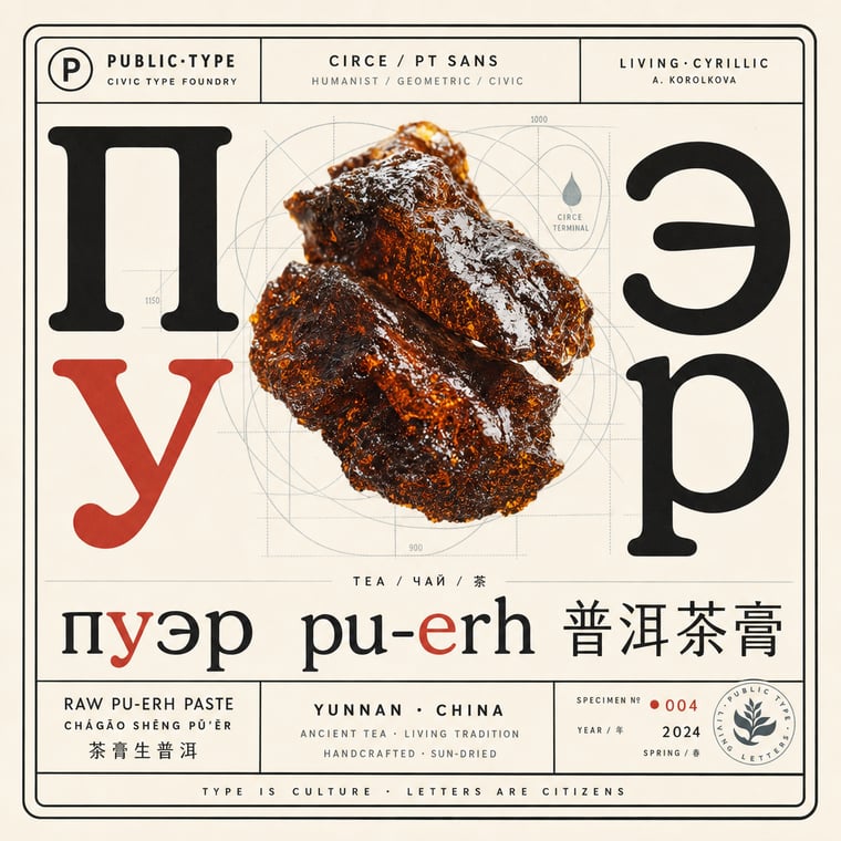 The design — Raw Pu-erh Paste