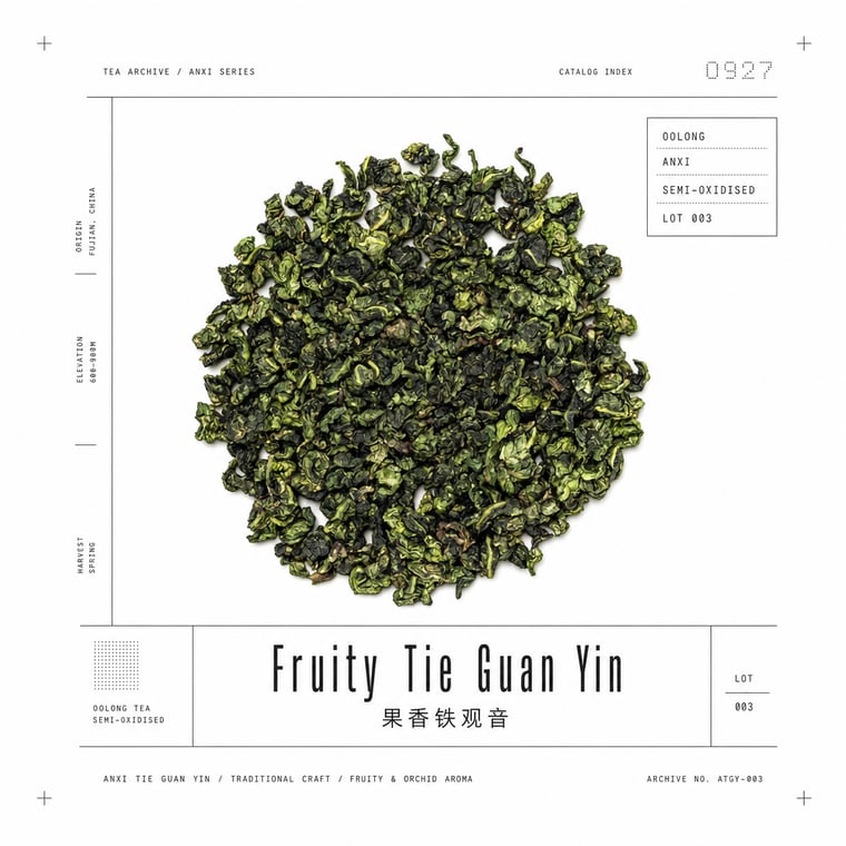 The design — Fruity Tie Guan Yin