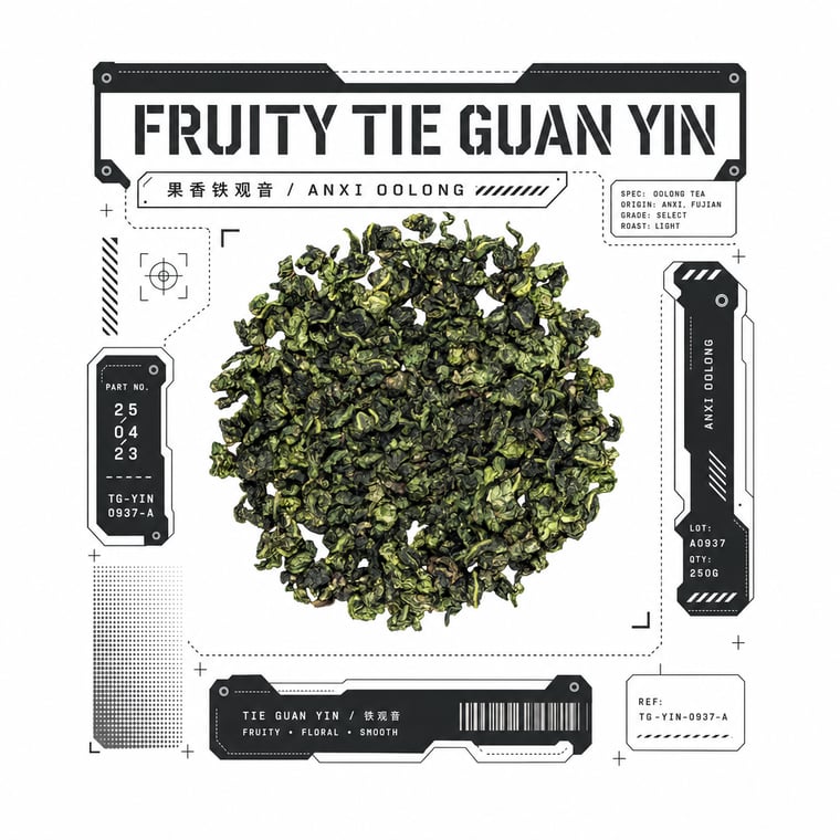 The design — Fruity Tie Guan Yin