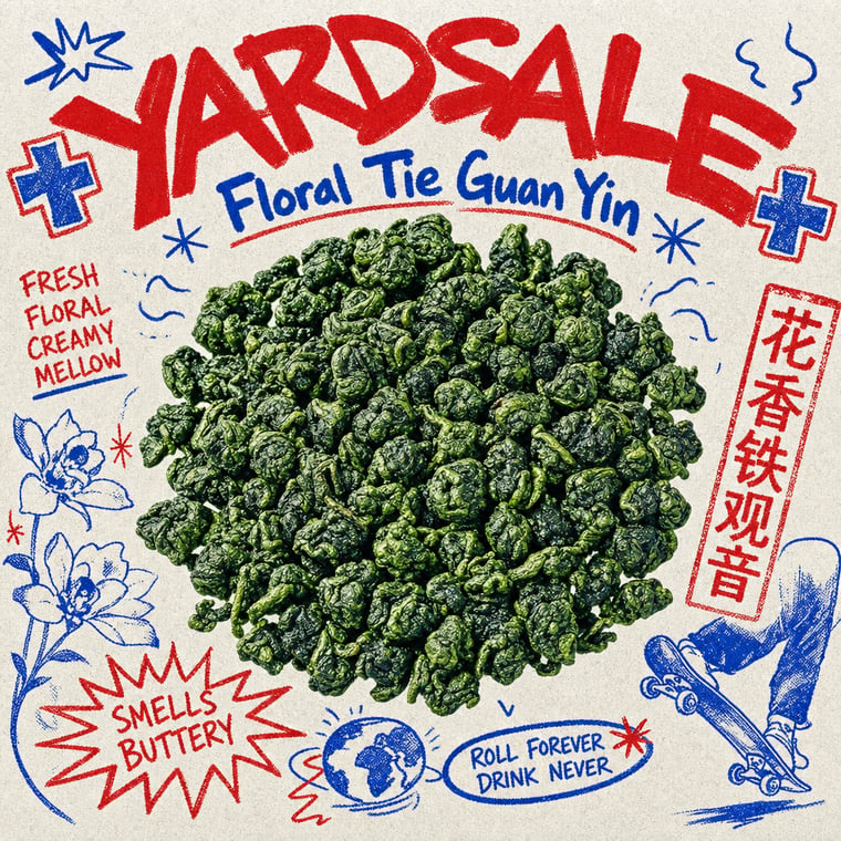 The design — Floral Tie Guan Yin